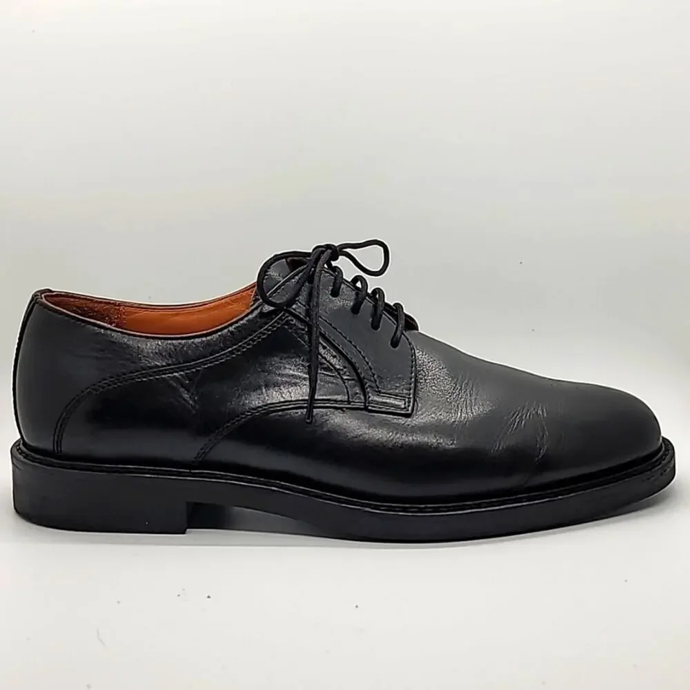 JOHNSTON & MURPHY sz10.5 Derby plain toe rubber sole lace up oxford calfskin